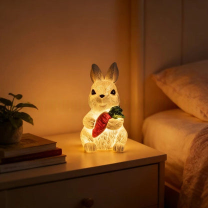Rabbit figurine decoration with light