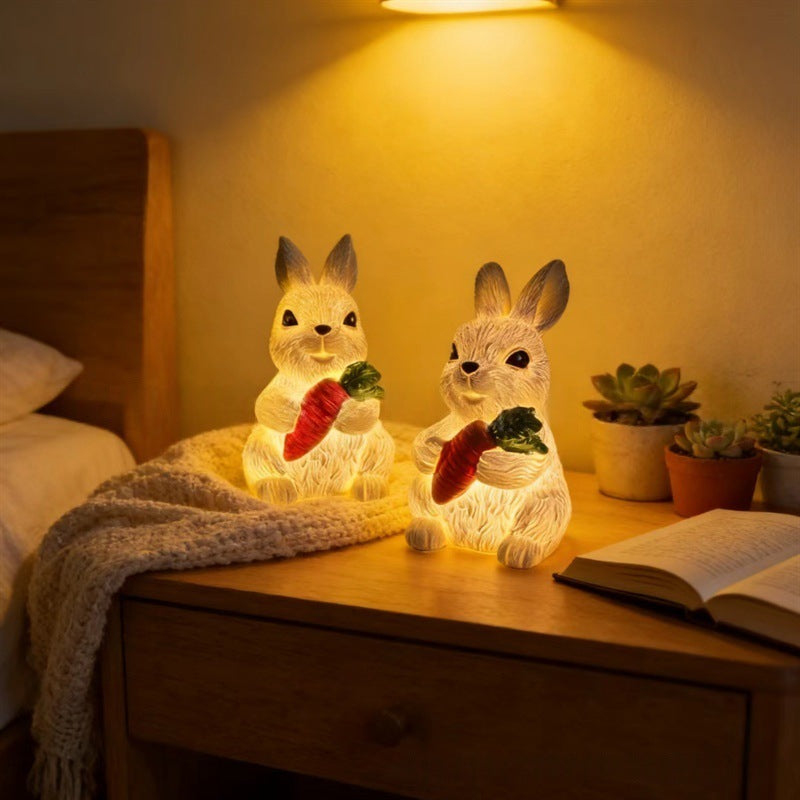 Rabbit figurine decoration with light