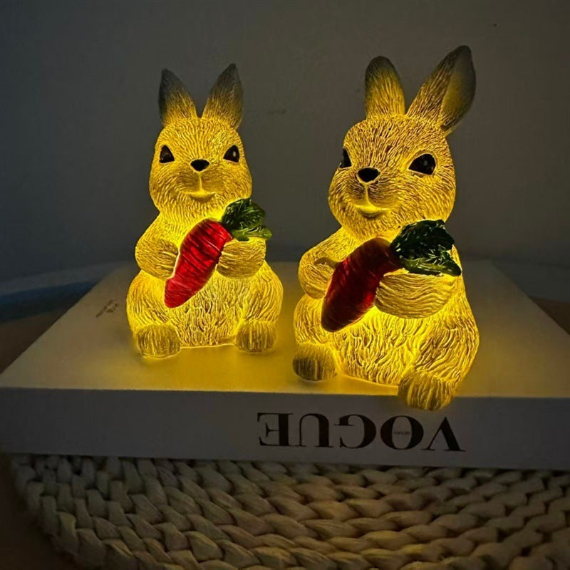 Rabbit figurine decoration with light