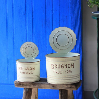 Vintage-Style Metal Tin Planter – Rustic Garden Charm