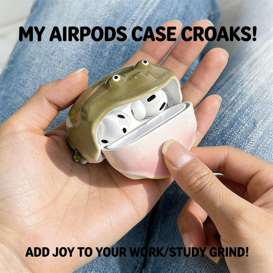 🐸 Funny & Quirky Ugly Frog Handmade Earphone Case - High-end Niche Protective Cover
